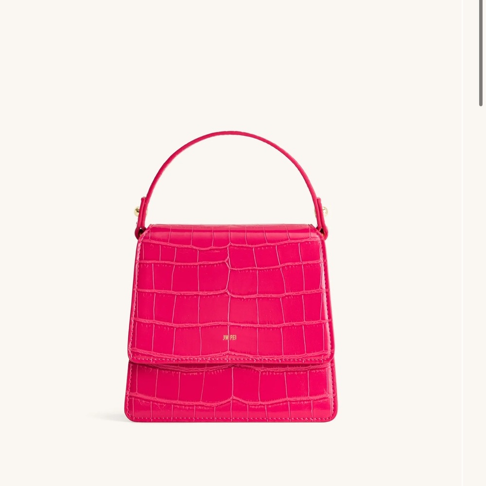 Small magenta croc bag